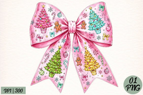 Download Preppy Christmas Tree Coquette Bow PNG - Premium Resources